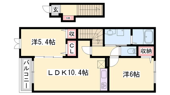 モス フロックス ノイの物件間取画像
